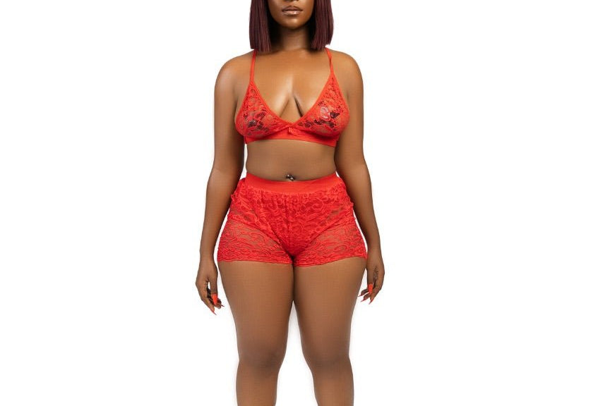 Seduction in red lingerie - EileyNova