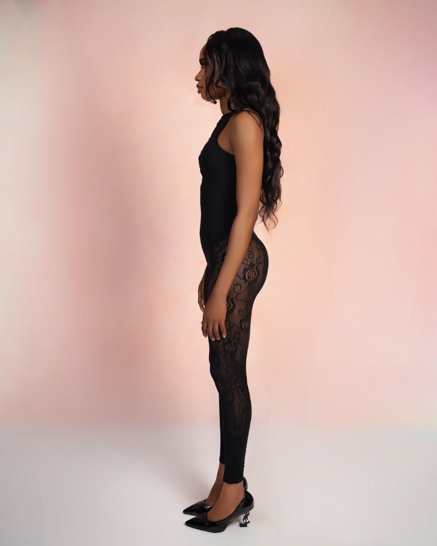 Noir Whisper Catsuit Bodystockings - EileyNova