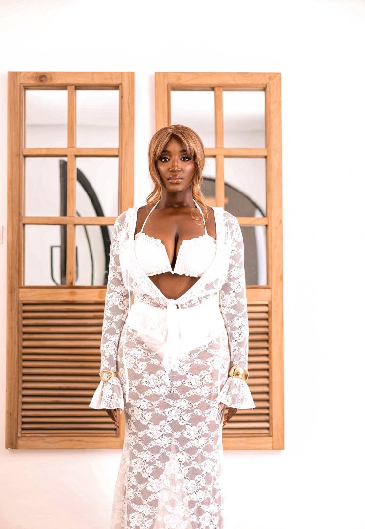 Oceanic Lace White Beachwear - EileyNova
