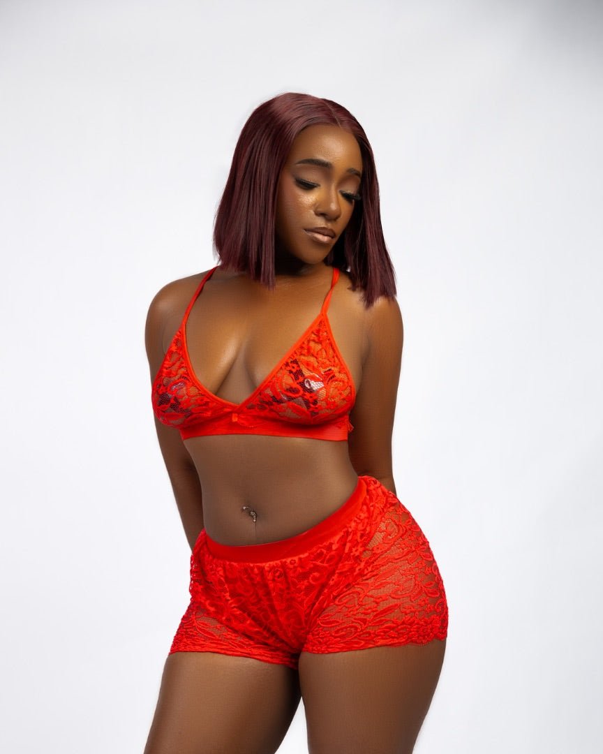 Seduction in red lingerie - EileyNova