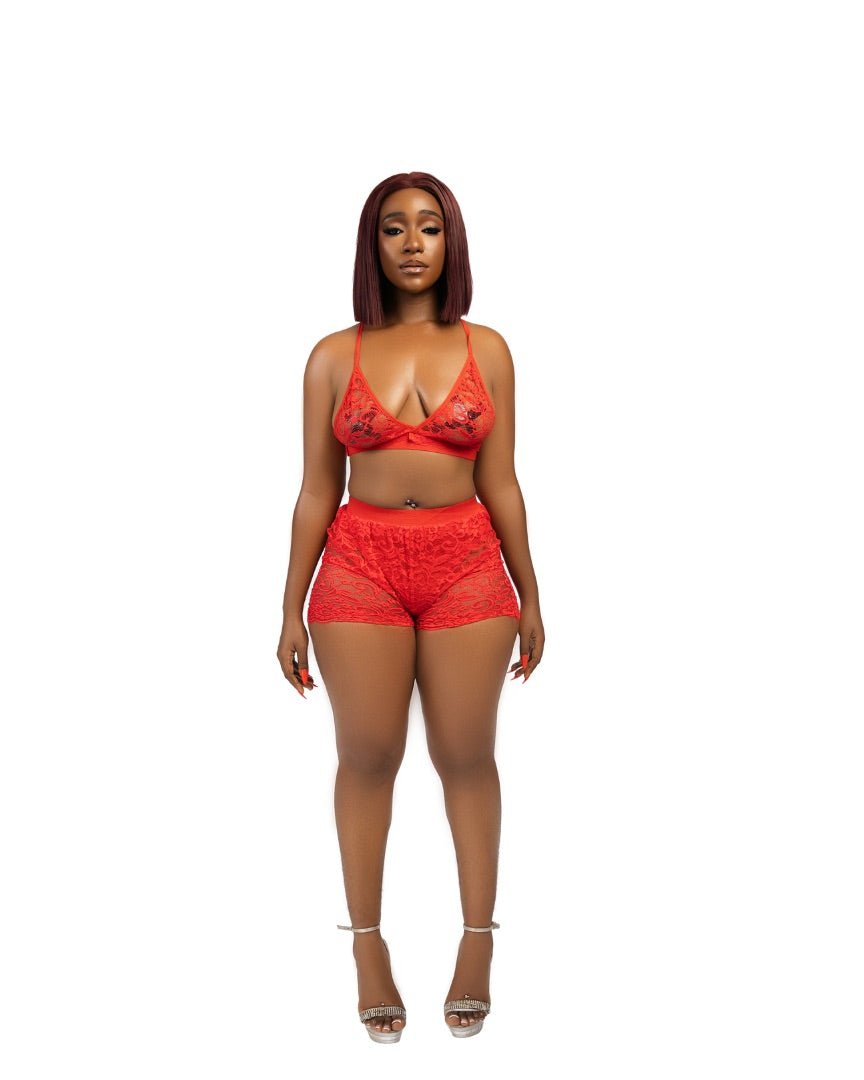 Seduction in red lingerie - EileyNova